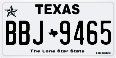TX license plate BBJ9465