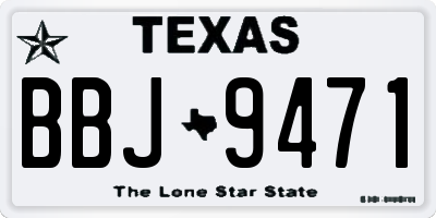 TX license plate BBJ9471