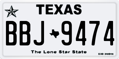 TX license plate BBJ9474