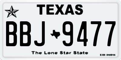 TX license plate BBJ9477
