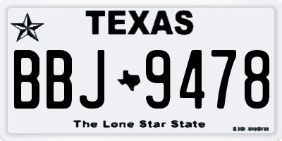 TX license plate BBJ9478