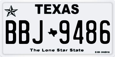 TX license plate BBJ9486