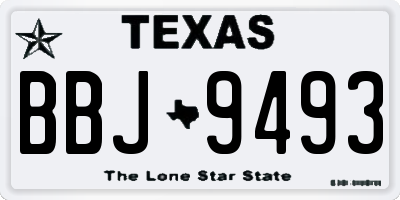 TX license plate BBJ9493