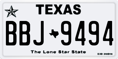 TX license plate BBJ9494