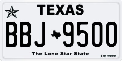 TX license plate BBJ9500
