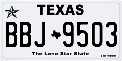 TX license plate BBJ9503