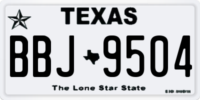 TX license plate BBJ9504