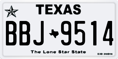 TX license plate BBJ9514