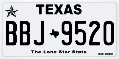 TX license plate BBJ9520