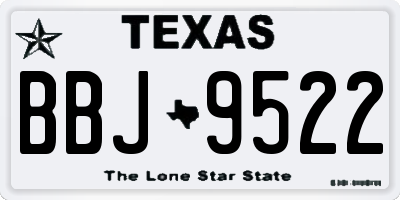TX license plate BBJ9522