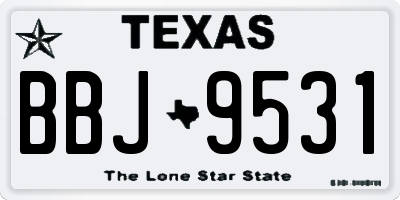 TX license plate BBJ9531