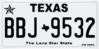 TX license plate BBJ9532