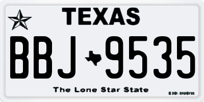TX license plate BBJ9535