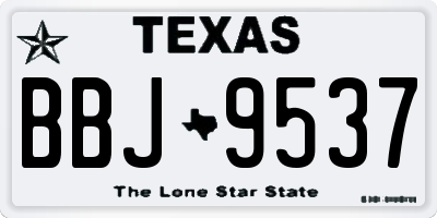 TX license plate BBJ9537