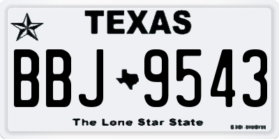 TX license plate BBJ9543