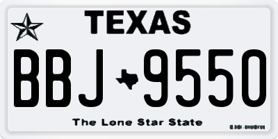 TX license plate BBJ9550