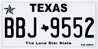 TX license plate BBJ9552