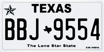 TX license plate BBJ9554