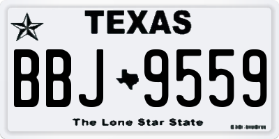 TX license plate BBJ9559