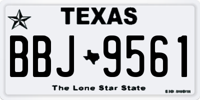 TX license plate BBJ9561