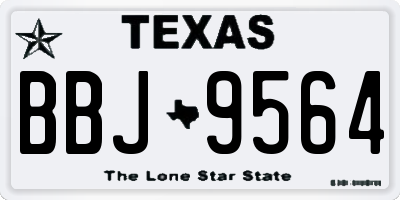 TX license plate BBJ9564