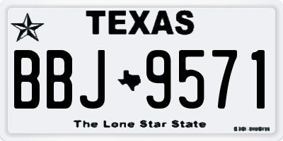 TX license plate BBJ9571
