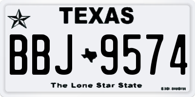 TX license plate BBJ9574