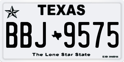 TX license plate BBJ9575