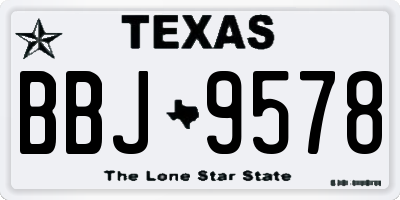 TX license plate BBJ9578