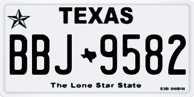 TX license plate BBJ9582