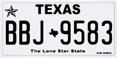 TX license plate BBJ9583
