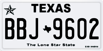 TX license plate BBJ9602
