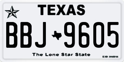 TX license plate BBJ9605