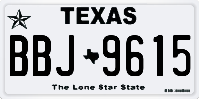 TX license plate BBJ9615