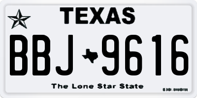 TX license plate BBJ9616