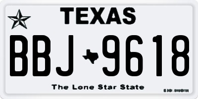 TX license plate BBJ9618