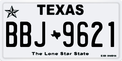 TX license plate BBJ9621