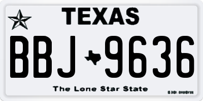 TX license plate BBJ9636