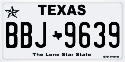 TX license plate BBJ9639