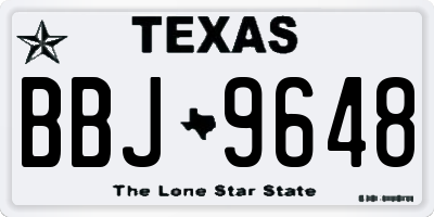 TX license plate BBJ9648