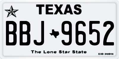 TX license plate BBJ9652