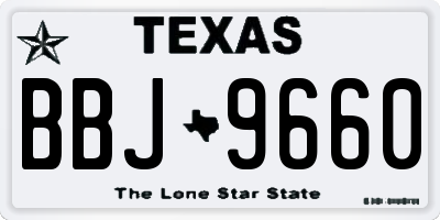 TX license plate BBJ9660