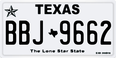 TX license plate BBJ9662