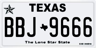 TX license plate BBJ9666