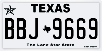 TX license plate BBJ9669