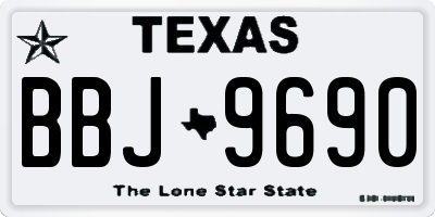 TX license plate BBJ9690