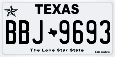 TX license plate BBJ9693
