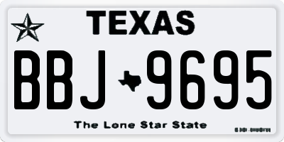 TX license plate BBJ9695