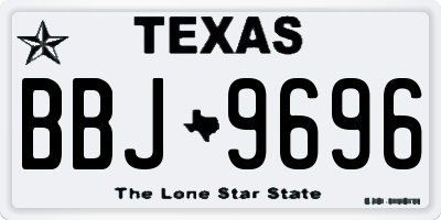 TX license plate BBJ9696