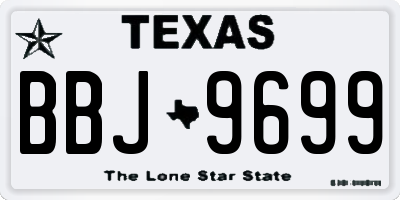 TX license plate BBJ9699